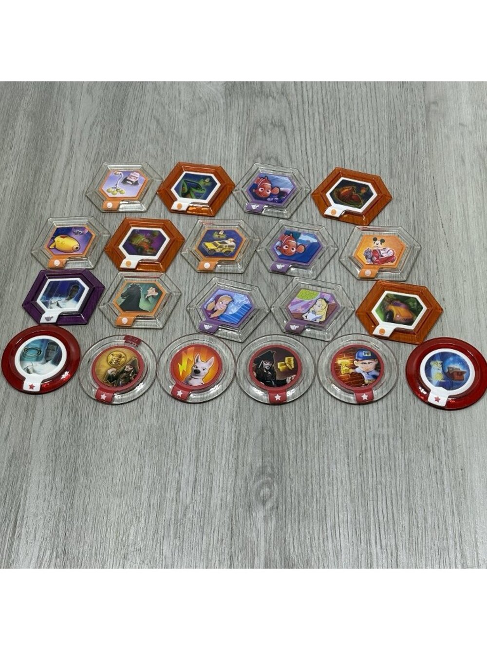 20 Disney Infinity Disc Lot Stitch Finding Nemo Buzz Lightyear Mickey Mouse Bolt